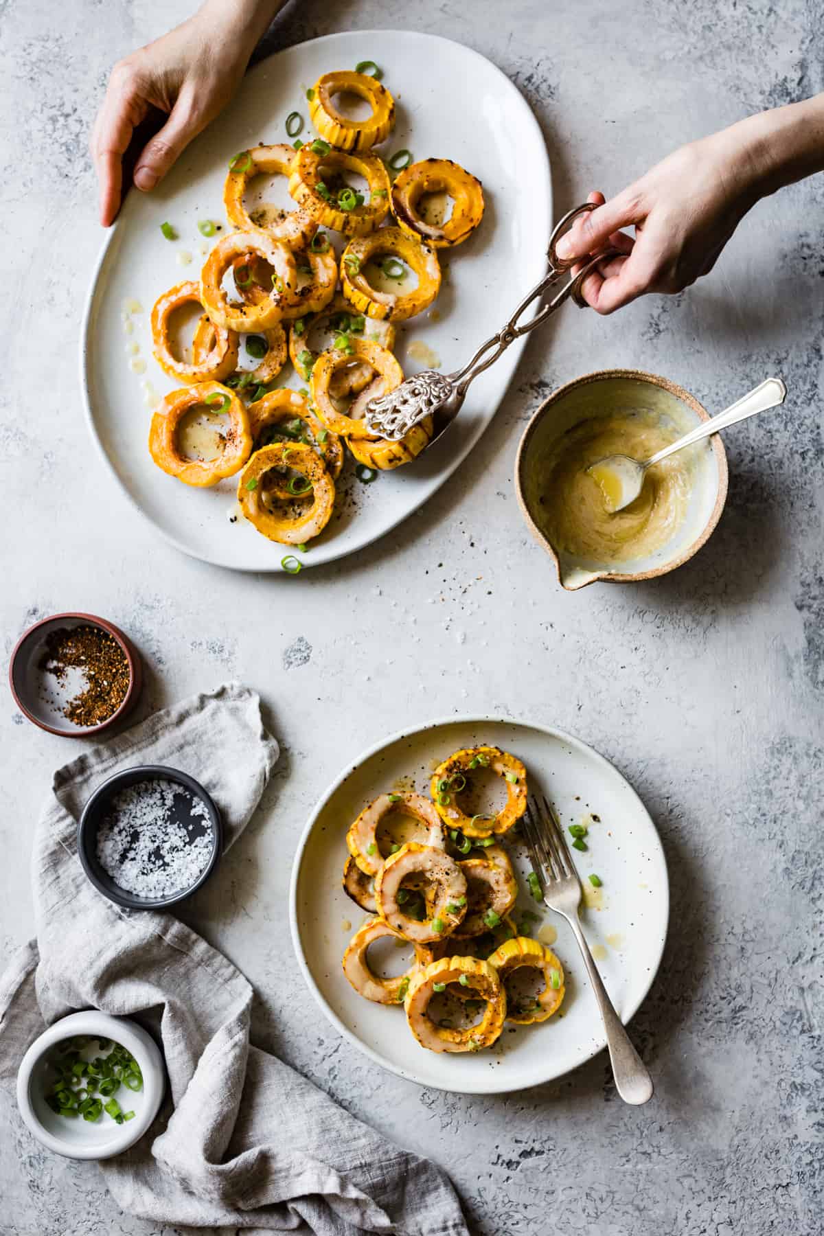 serving Roasted Delicata Squash with Miso Butter
