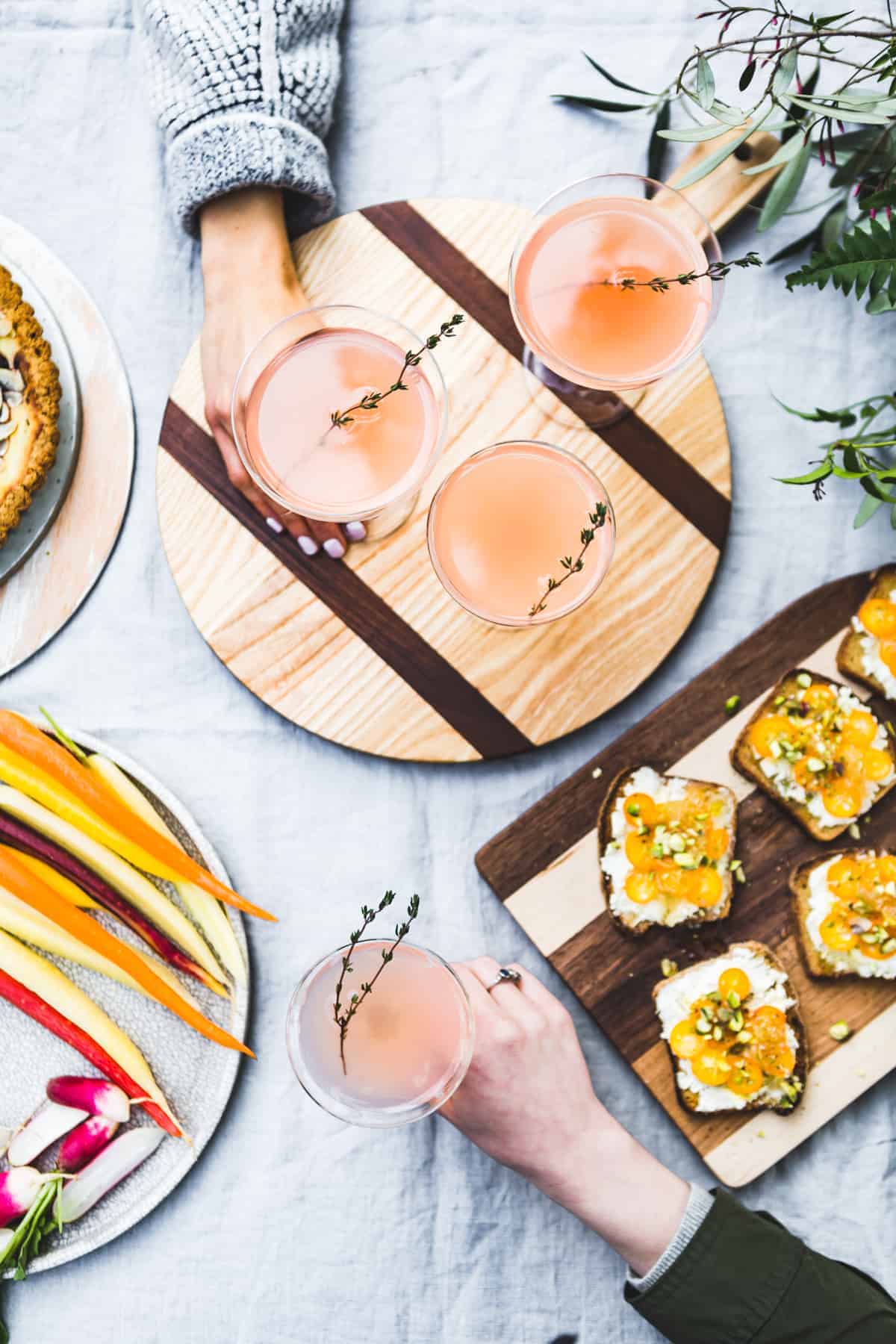 refreshing Sparkling Grapefruit, Elderflower & Rosé Vodka Cocktail