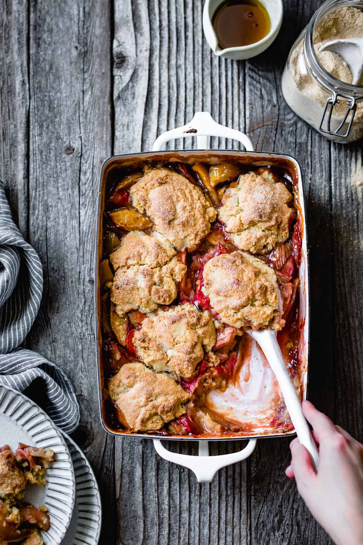 delicious Gluten Free Apple Cobbler with Maple & Rhubarb
