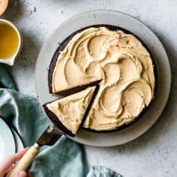 One-Bowl Teff Chocolate Cake with Peanut Butter Frosting {gluten-free}