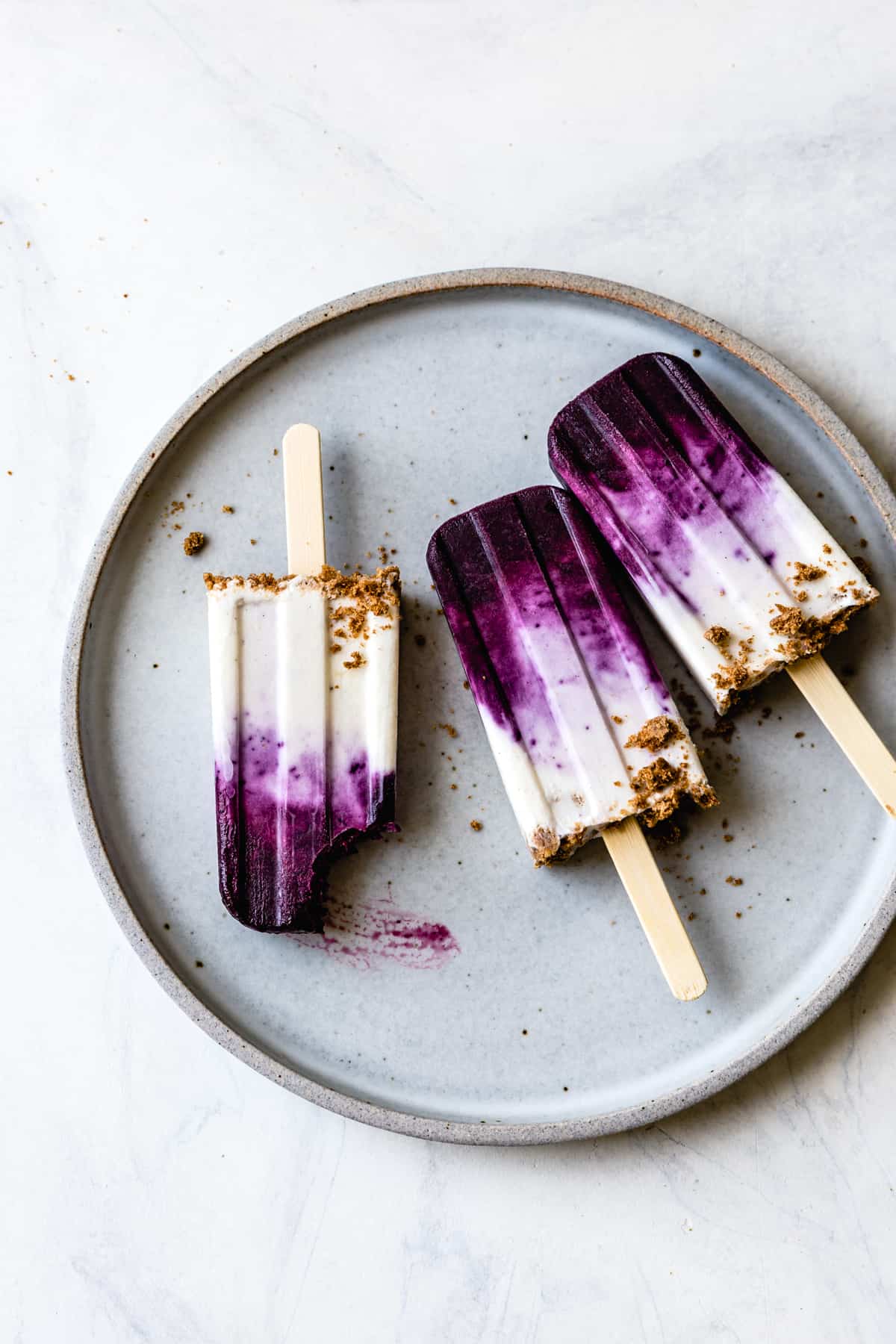 delicious and creamy Blueberry Chèvre Cheesecake Popsicles