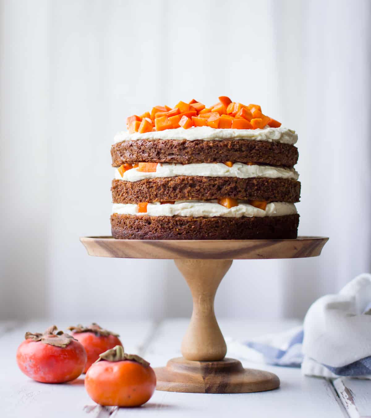 Vanilla Whiskey Cream Cheese Frosting + Gluten-Free Persimmon Cake