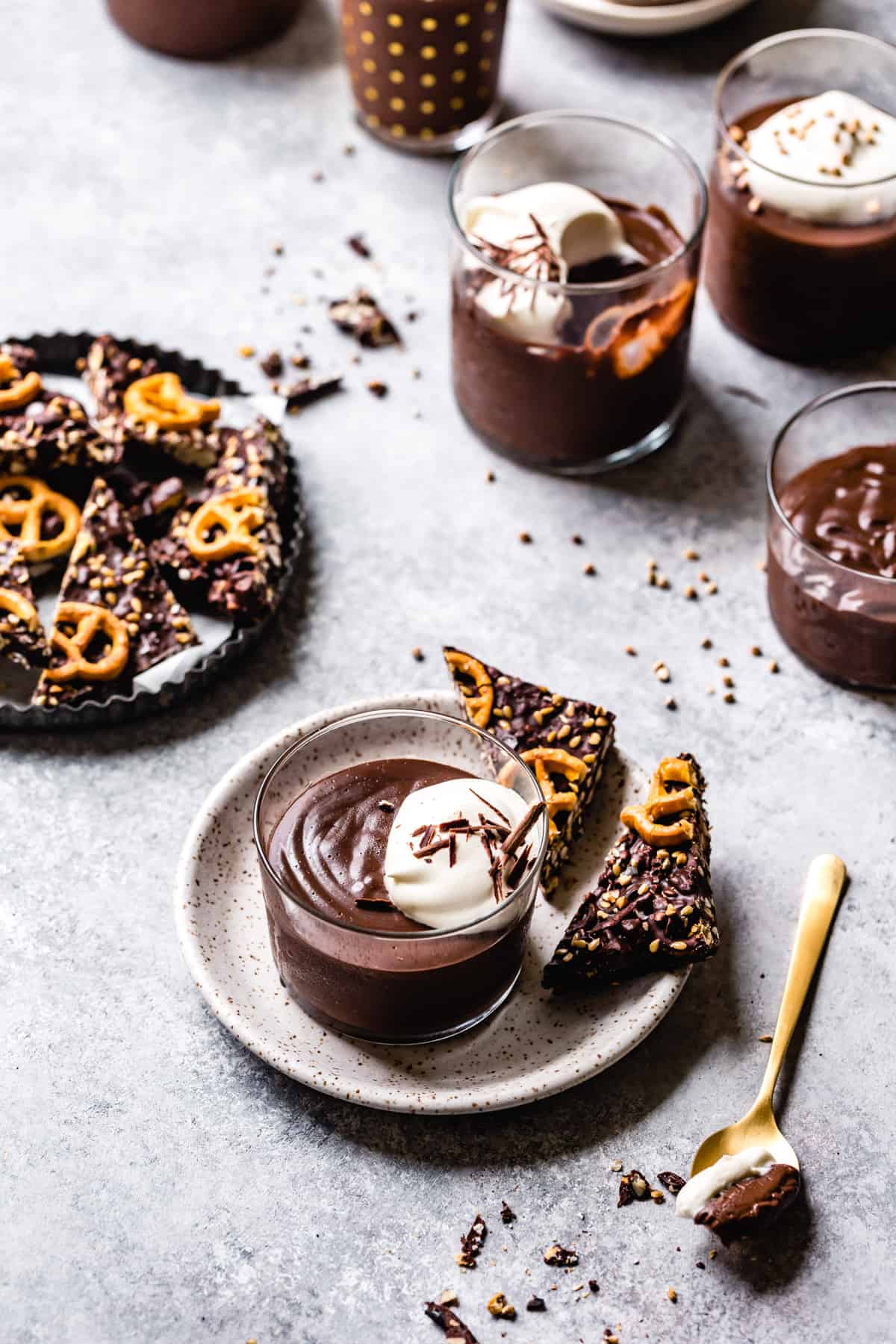  Chocolate Pudding in glass on plate 