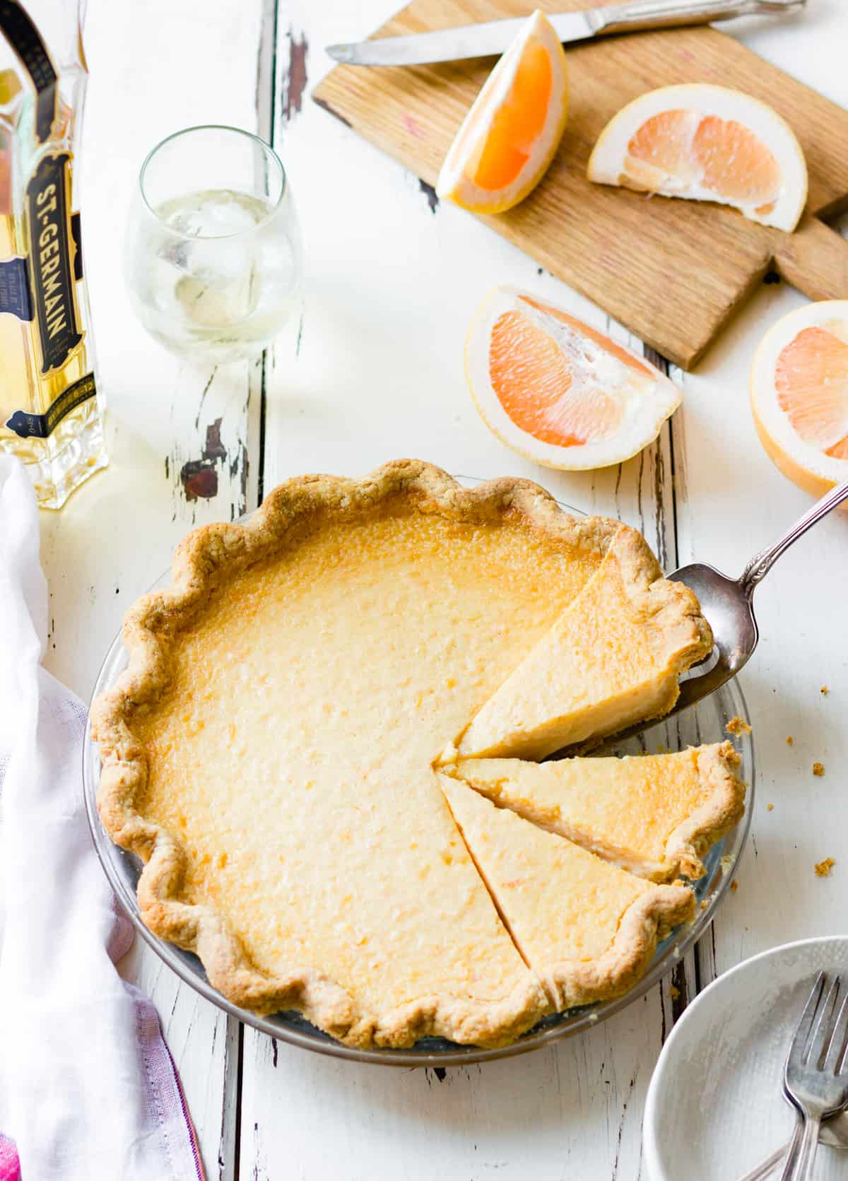 Gluten Free Grapefruit Elderflower Pie