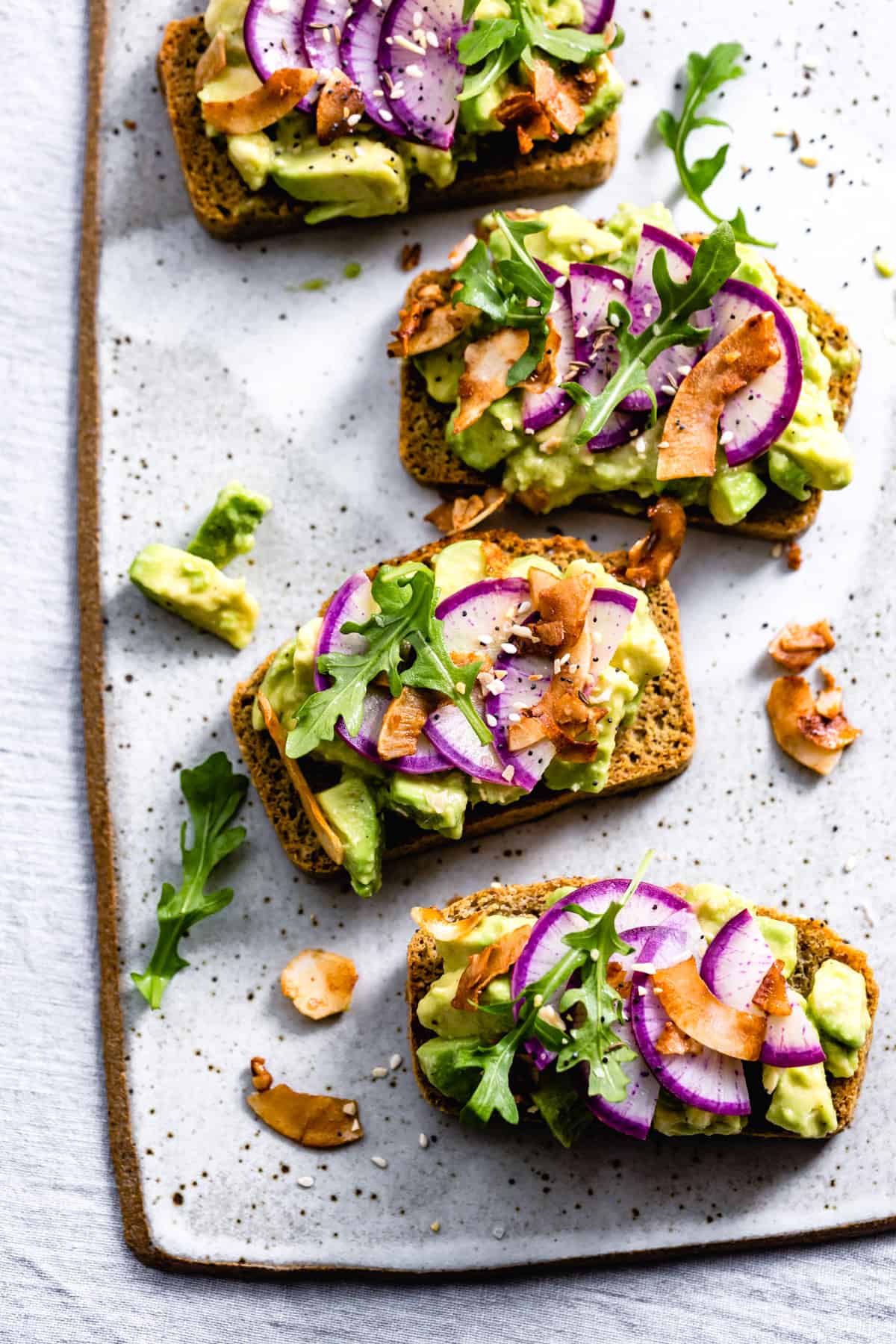 Coconut Bacon on avocado toast