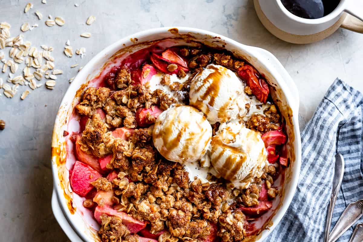 Gluten Free Apple Crisp in bowl 