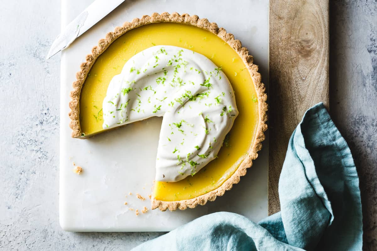 delicious golden Gluten Free Lime Curd Tart