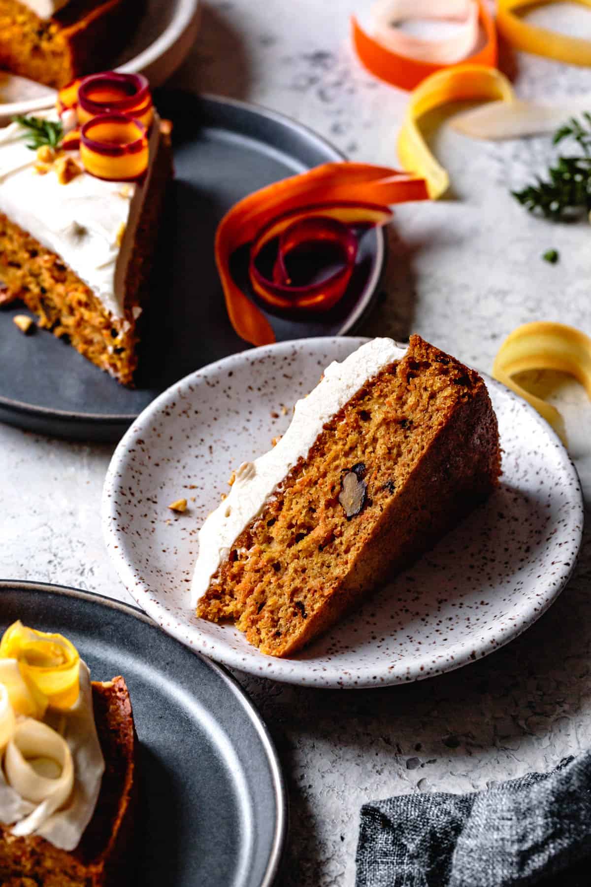 slice of Dairy Free Gluten Free Carrot Cake