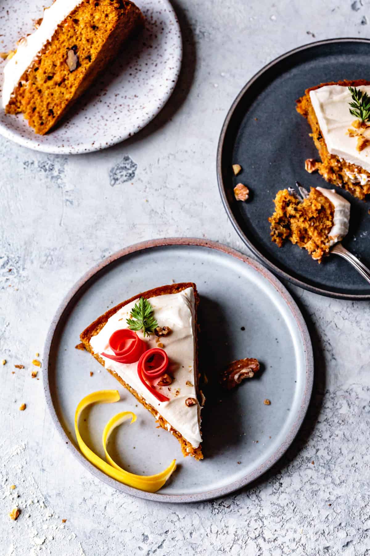 Dairy Free Gluten Free Carrot Cake in slices 