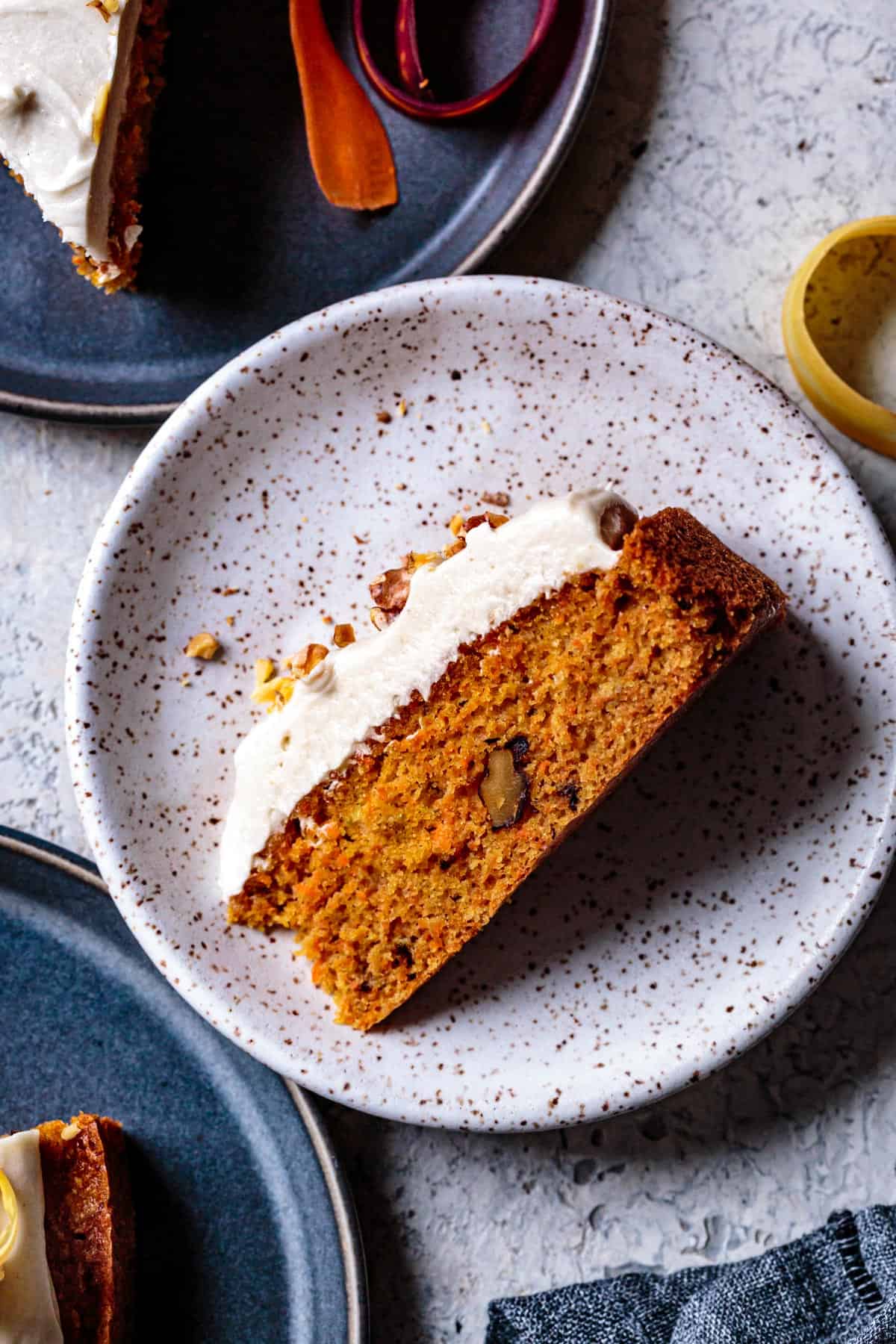 Gluten Free Carrot Cake slice on a plate