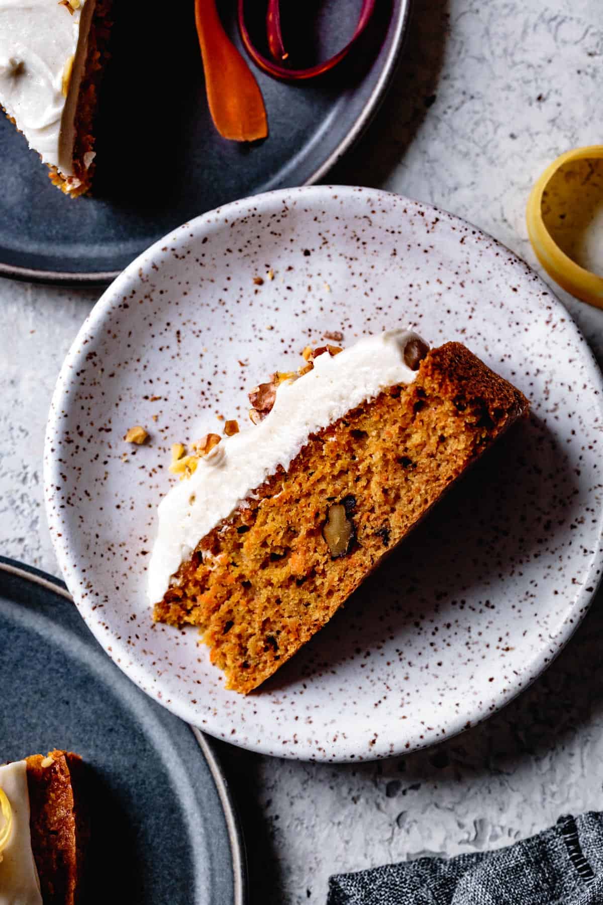 slice of cake with Vegan Cream Cheese Frosting 