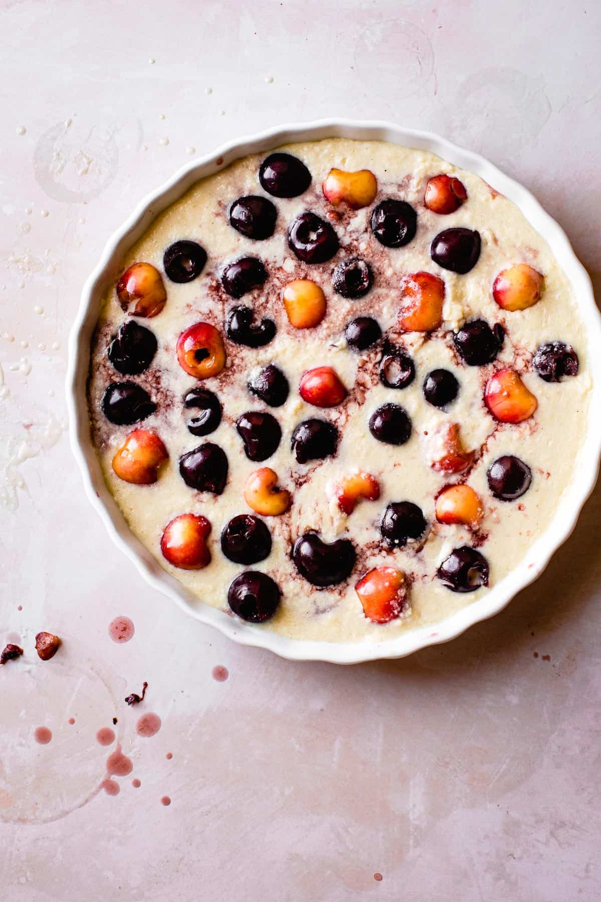 Gluten-Free Cherry Clafoutis, before baking