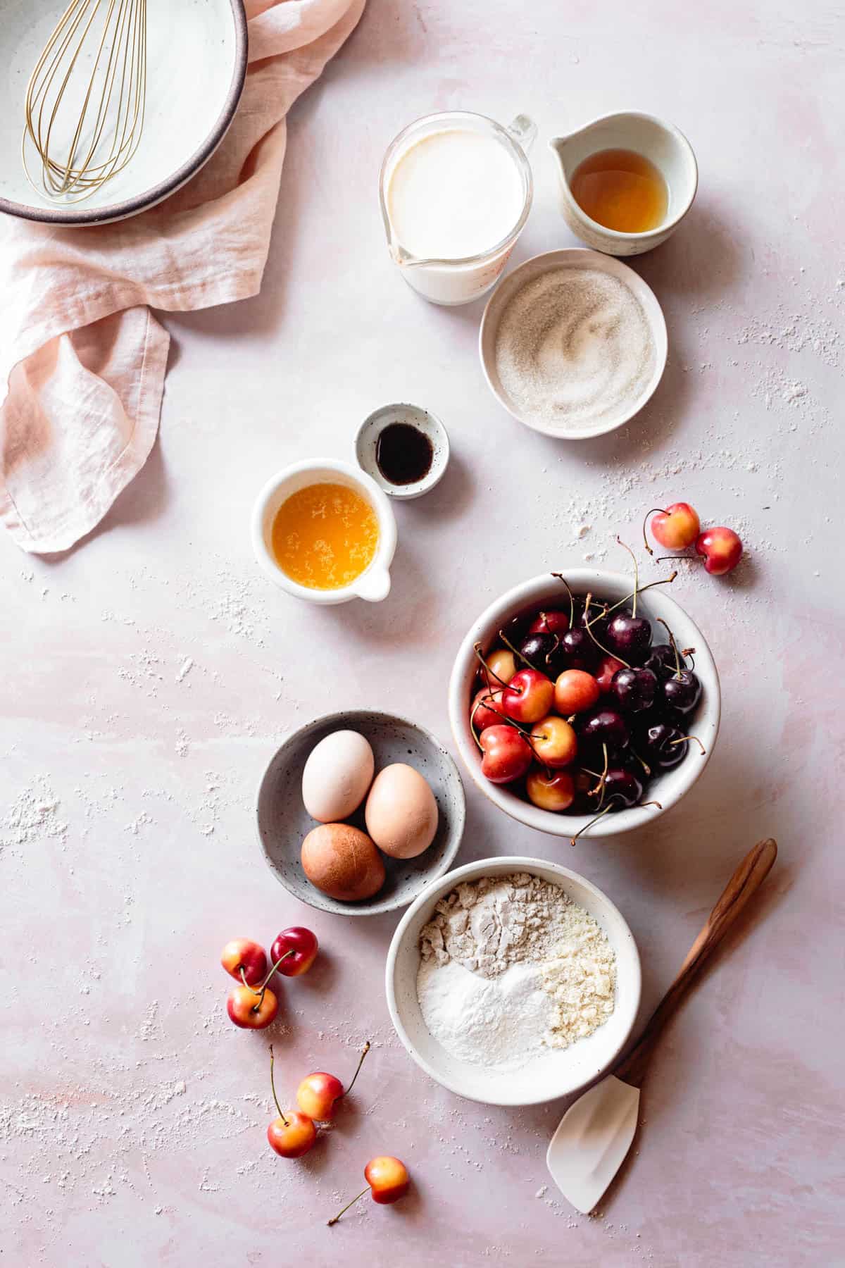 ingredients for Gluten Free Cherry Clafoutis