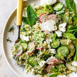 Quinoa Cucumber Salad with Feta, Dill & Mint