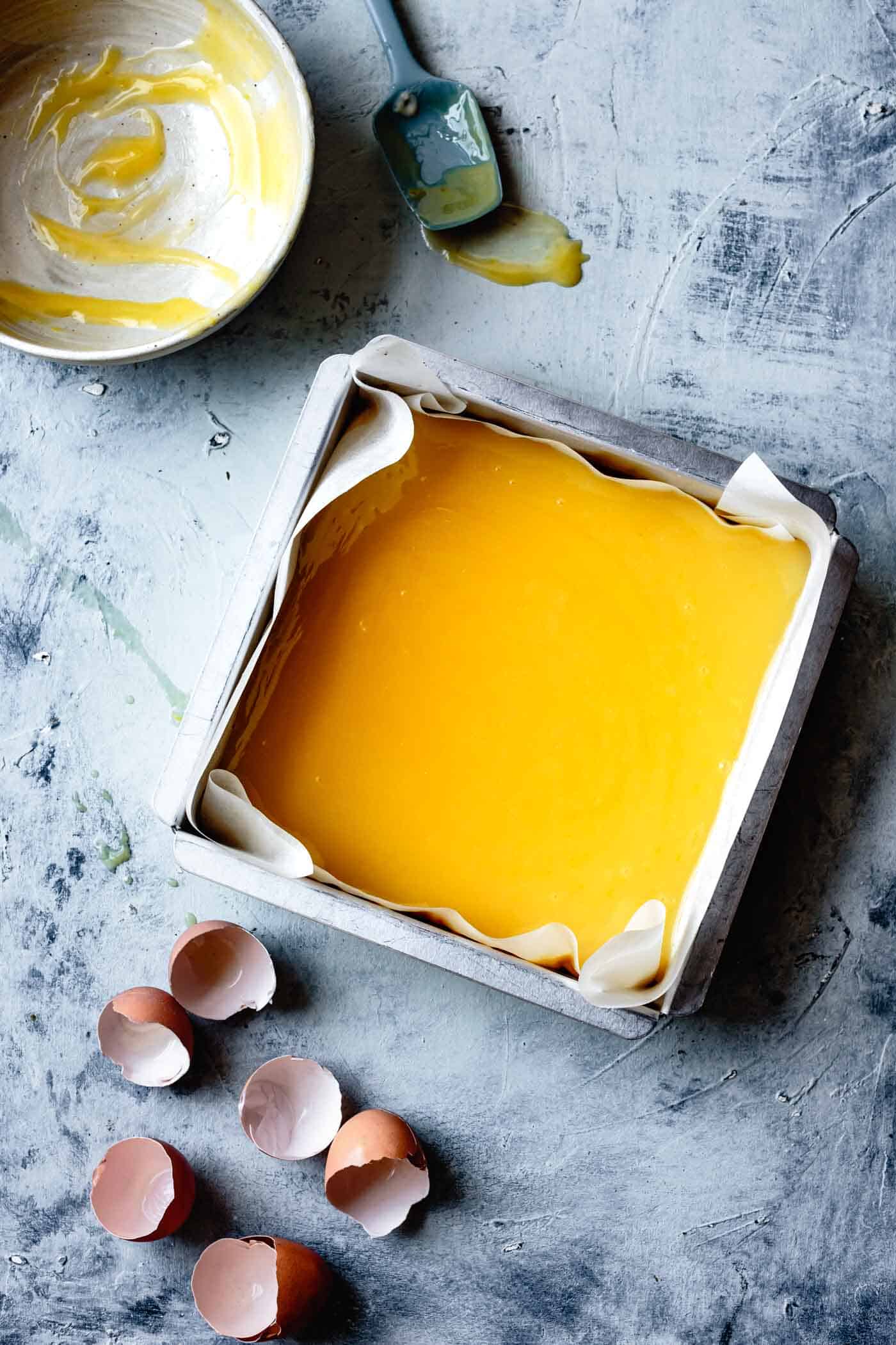 Gluten-free lemon bars recipe, ready to bake