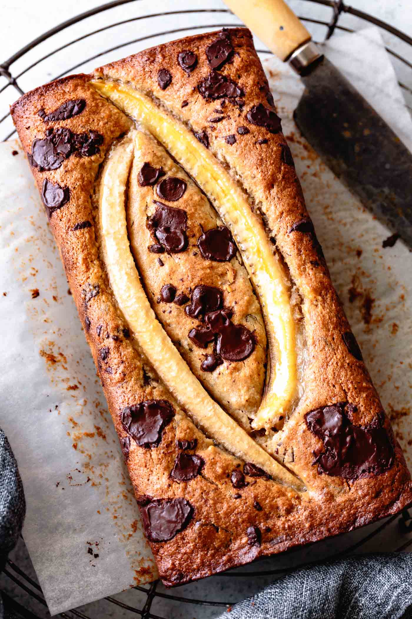 Vegan almond flour banana bread, fresh from the oven