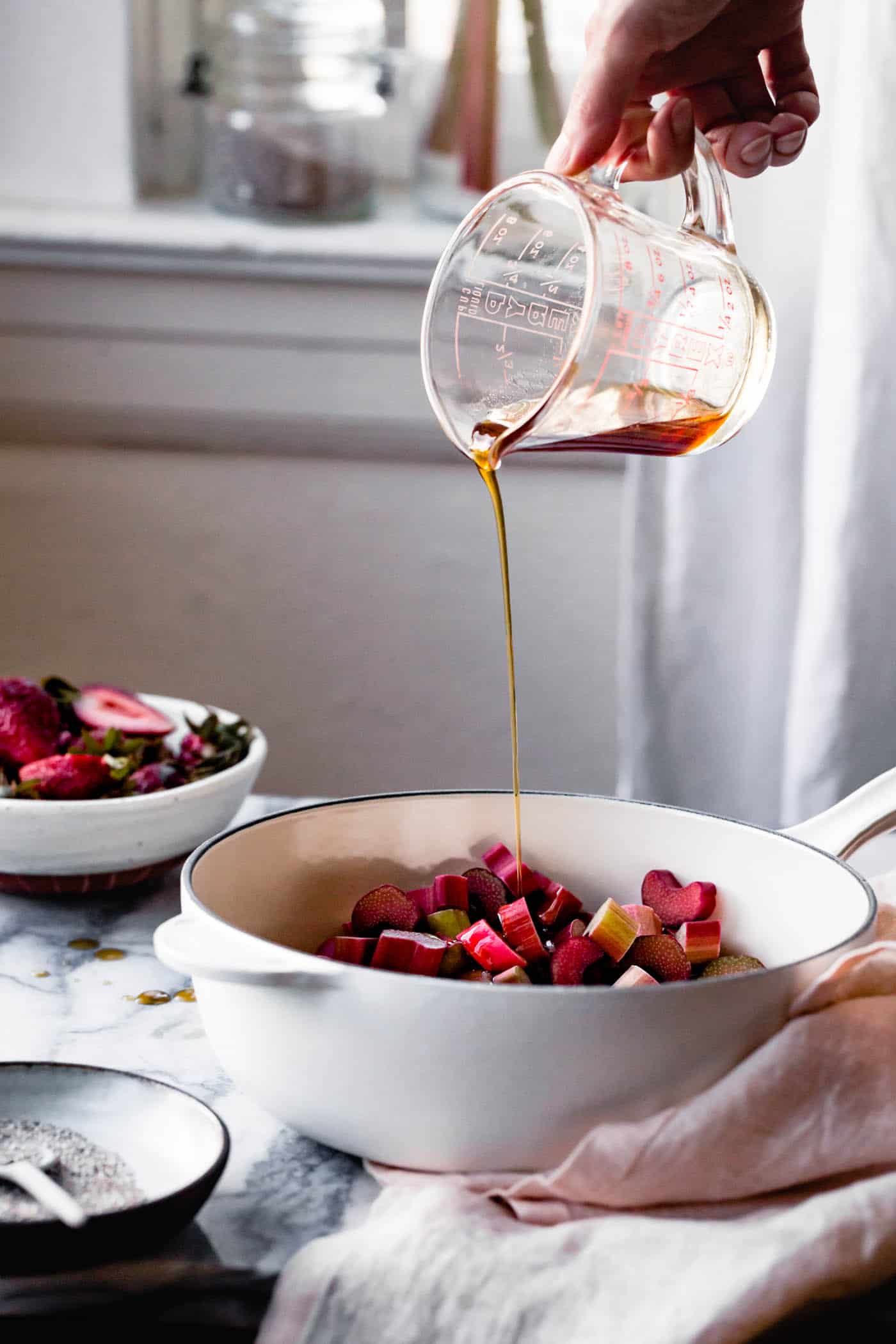 adding maple to sugar-free strawberry rhubarb jam