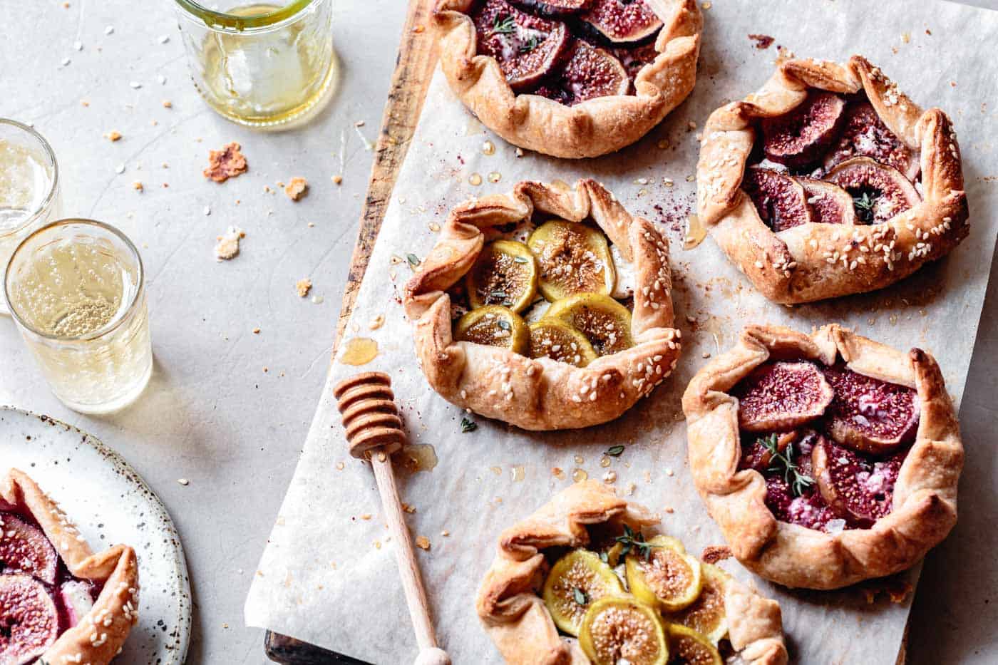 fig galettes on a platter