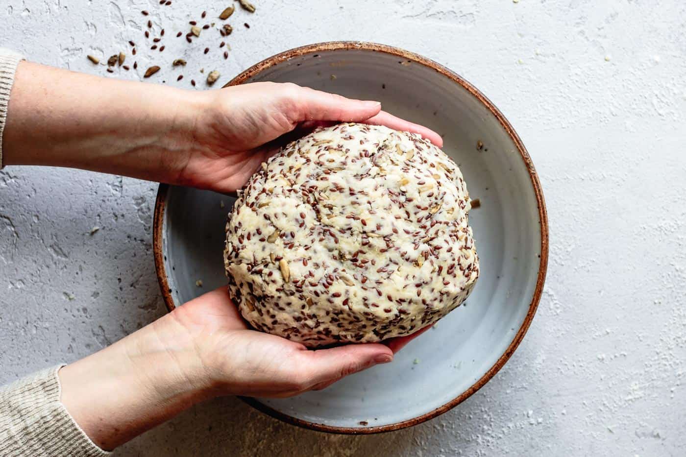 forming the paleo cracker dough into a ball