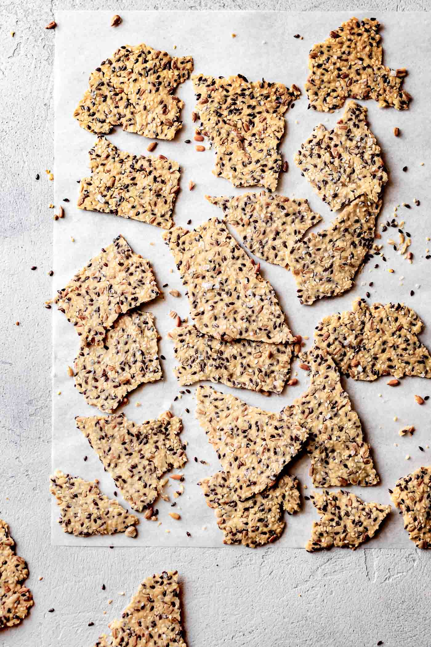 cassava flour crackers on a board