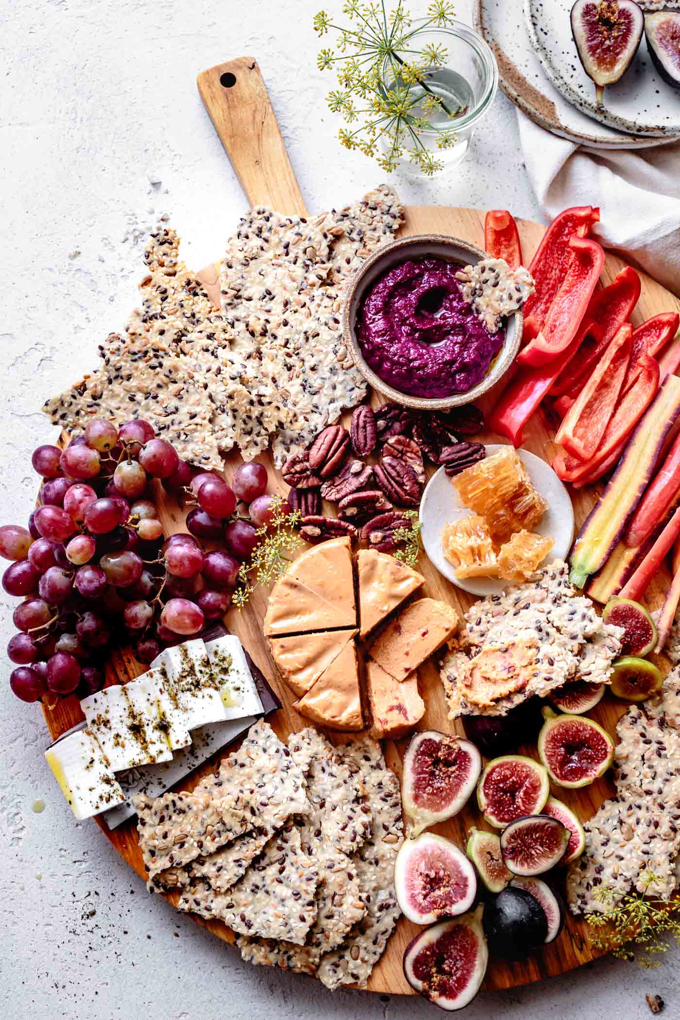 grain-free crackers recipe and a festive cheeseboard