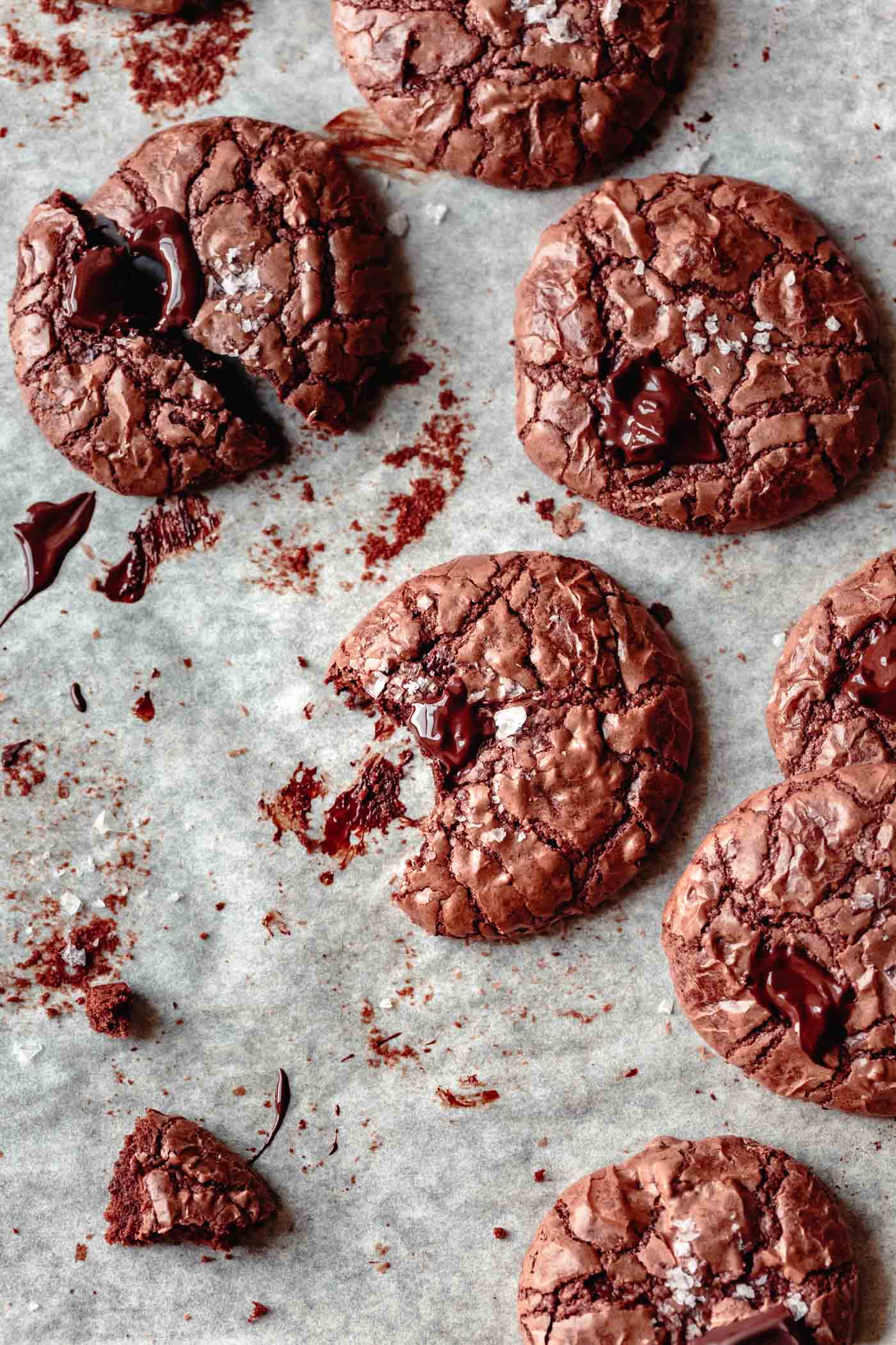 gluten-free chocolate cookies on a baking sheet