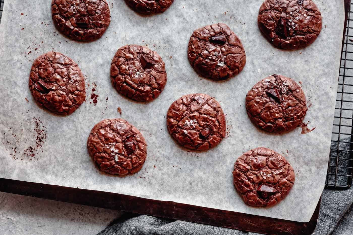 baked cookies on a baking sheet