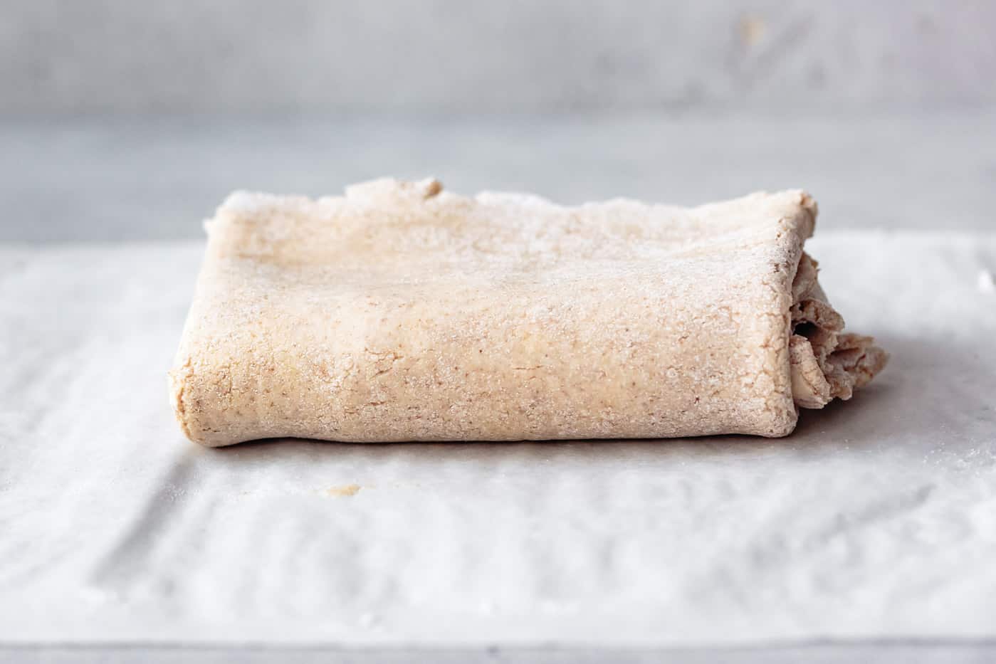 cassava flour pie dough folded