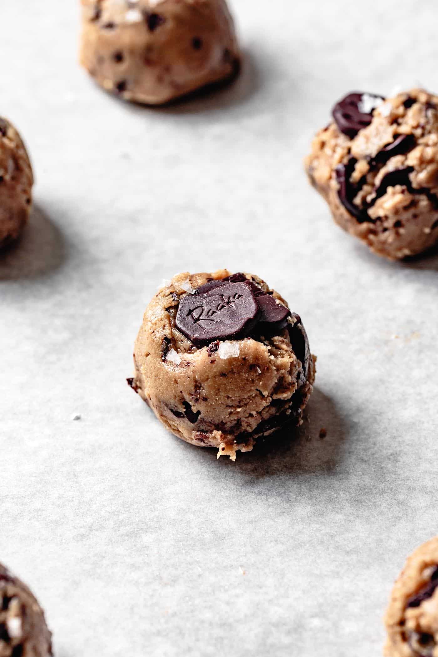 ball of chocolate chip cookie dough