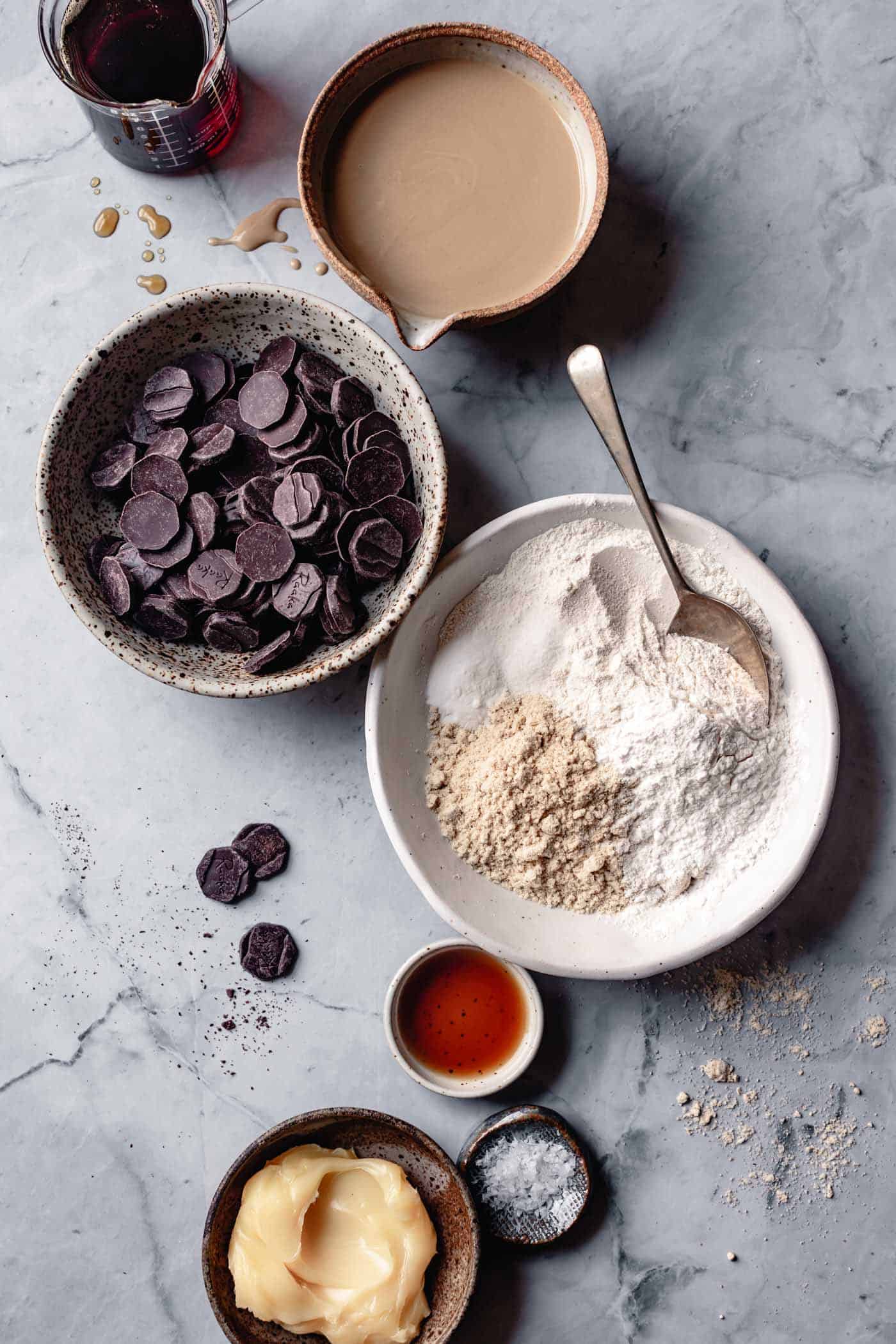 tahini chocolate chip cookie ingredients