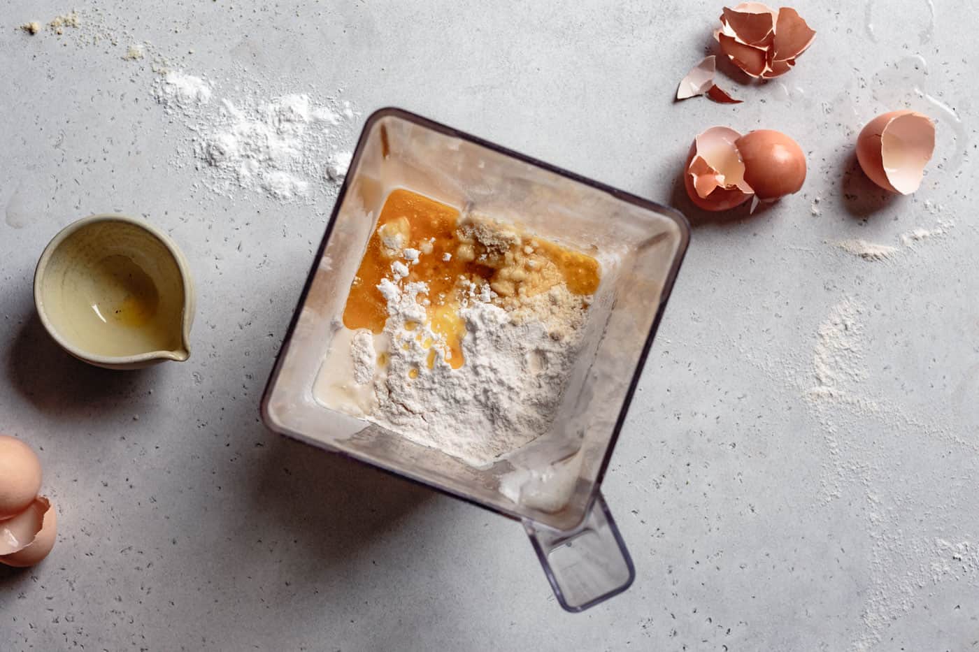 ingredients for crepe recipe in blender