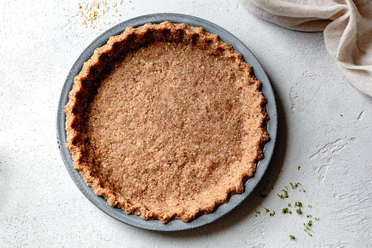 crust shaped in pie pan