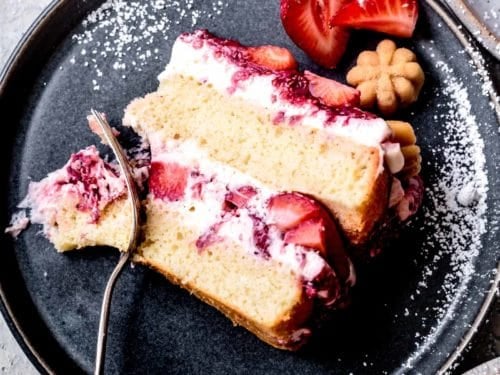 Vanilla Sponge Cake Recipe With Berries and Cream | Olive & Mango