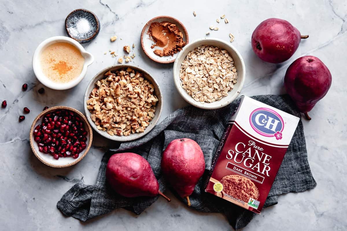 ingredients for baked stuffed pears