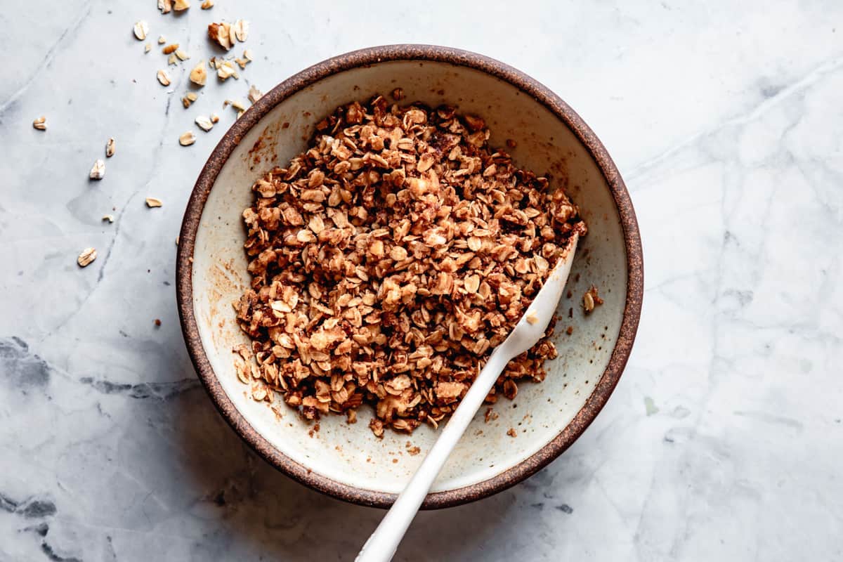 crumble mixture in a bowl