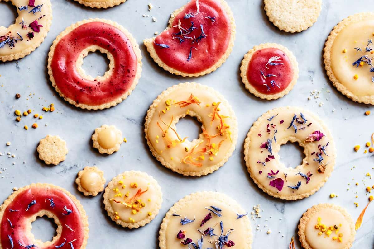 wide shot of decorated gluten-free cut-out cookies