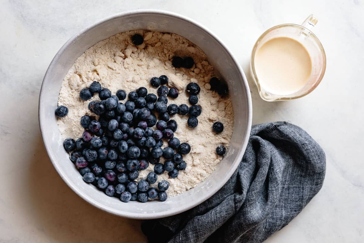 blueberries added to dough