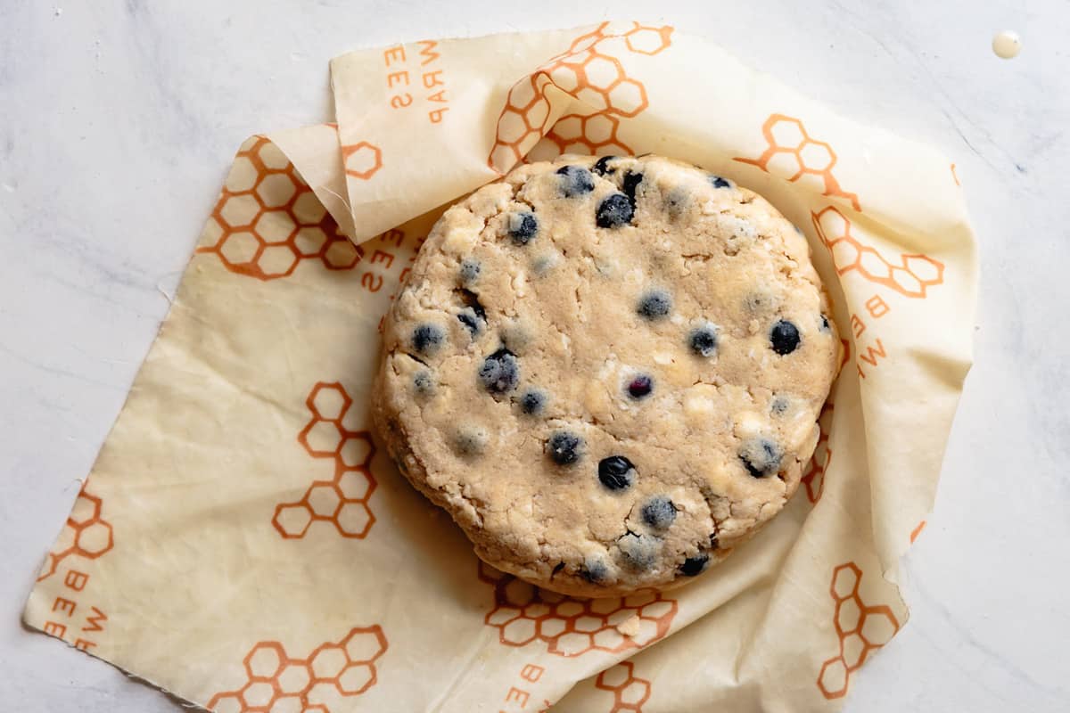 GF scone dough shaped into a round