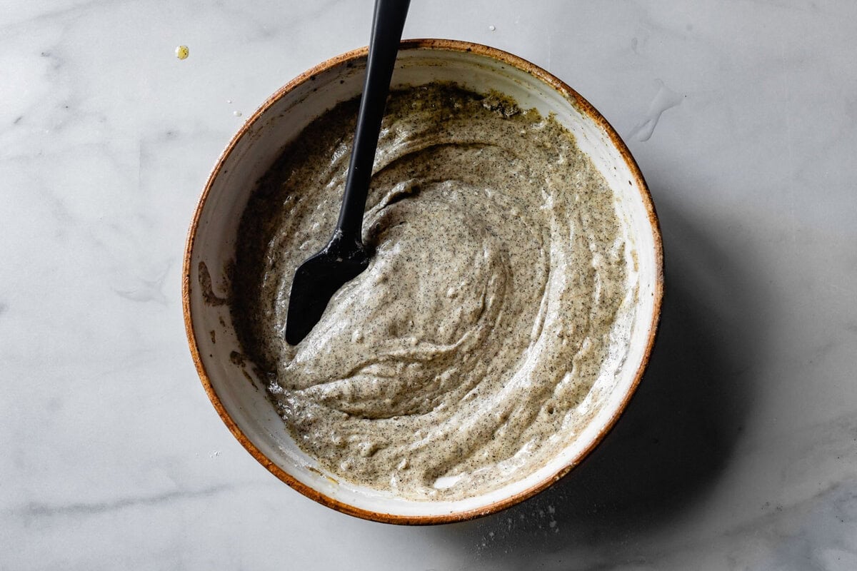 the finished batter, nice and thick