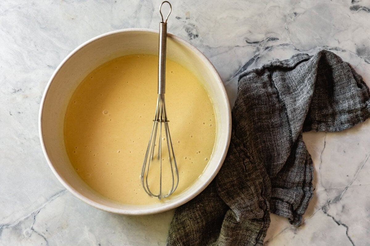 wet ingredients whisked smooth